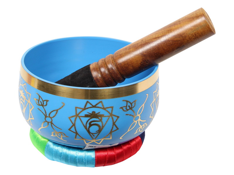 Chakra Symbol Tibetan Singing Bowl (Cobalt Blue)